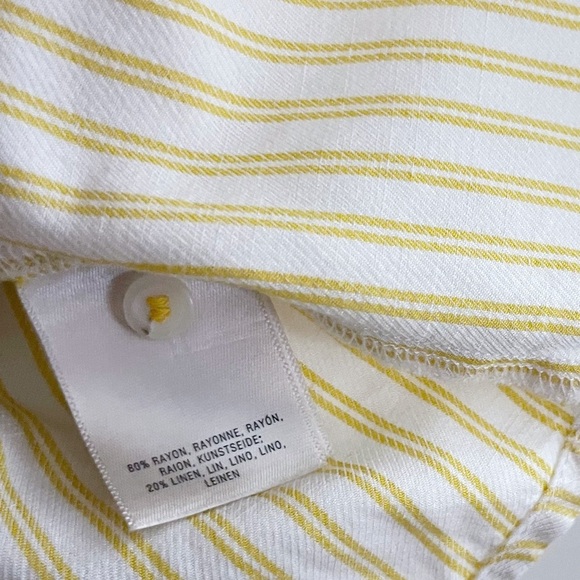 Anthropologie Maeve Off the Shoulder Top Banana Yellow with Puff Sleeves Coastal - Picture 4 of 9